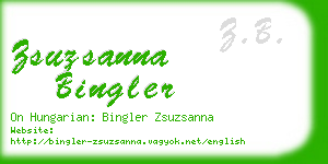 zsuzsanna bingler business card